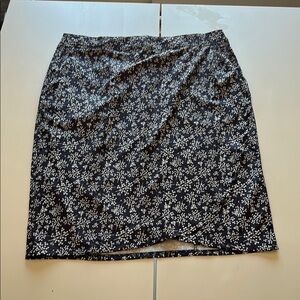 Ripskirt Hawaii Black and White Floral Pencil Skirt xl, 27 inch long